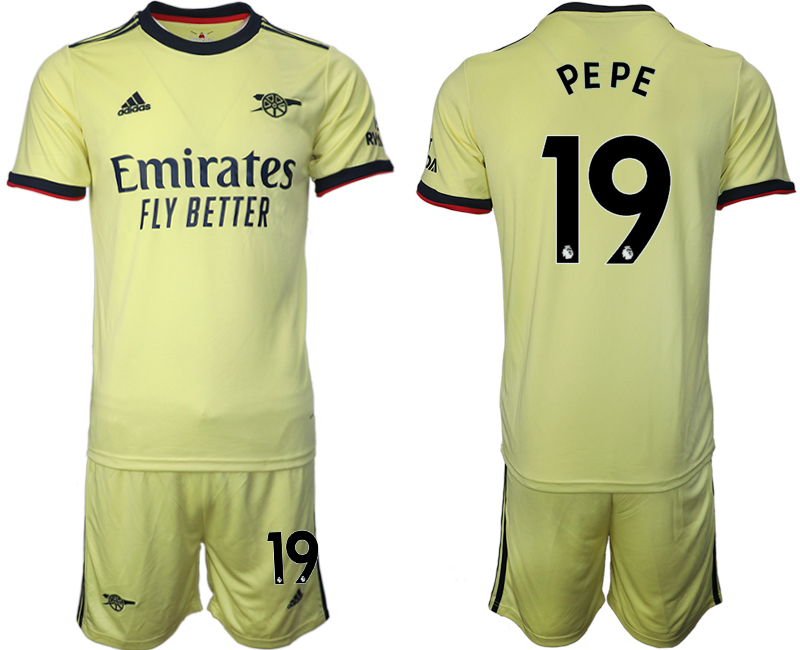 Men 2021-2022 Club Arsenal away yellow #19 Soccer Jersey->arsenal jersey->Soccer Club Jersey